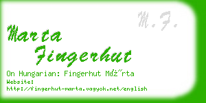 marta fingerhut business card